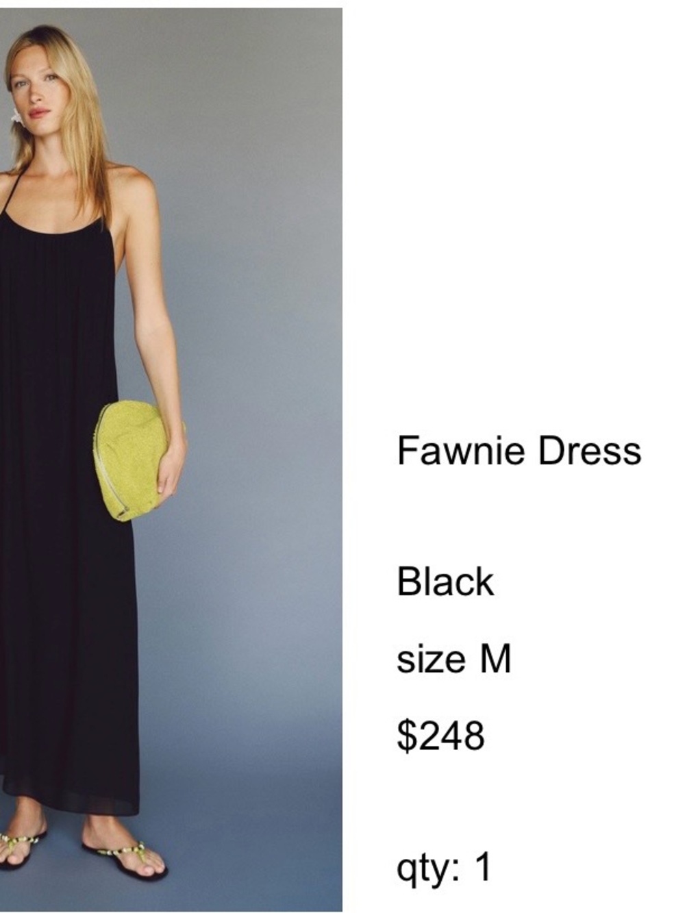 Reformation Black Fawnie Maxi Dress